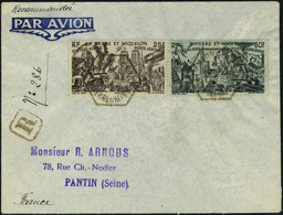 Lettre N° 12/15, Sur LR De St Pierre Et Miquelon 26.12.46 + N° 16 Er 17 Sur LR Càd Hexagonal De Miquelon 26.12.46, Les 2 - Altri & Non Classificati