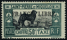 Neuf Avec Charnière N° 54, 50c Vert Foncé France Libre, TB, Signé JF Brun - Other & Unclassified