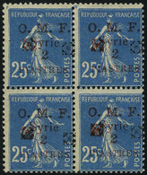 Neuf Sans Charnière N° 51, 2p S/25c, Semeuse Bloc De 4 Double Fleuron D'Alep, Rouge Et Noir, TB - Altri & Non Classificati