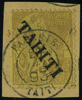 Fragment N° 14, 25c Jaune-bistre, Surcharge De Haut En Bas, Oblitération Centrale S/frgt, Superbe, Signé Champion Et Beh - Altri & Non Classificati