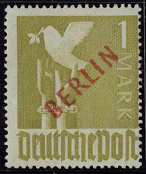 Neuf Sans Charnière N° 17, 1m Olive, Surcharge Rouge, T.B. - Sonstige & Ohne Zuordnung