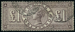 Oblitéré N° 89, 1£ Brun Lilas, Superbe, Certificat RPS, SG N° 185 2800£ (inscription Au Verso) - Altri & Non Classificati