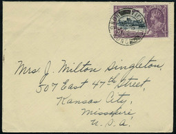 Lettre N° 135, 20c Jubile De Geoege V Seul Sur L Càd Victoria Hong Kong De 1935 Pour Kansas City USA, T.B. - Andere & Zonder Classificatie