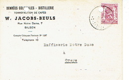 PK Publicitaire BILZEN 1947 - W. JACOBS-BEULS - Stokkerij - Distillerie - Torréfation De Cafés - Bilzen