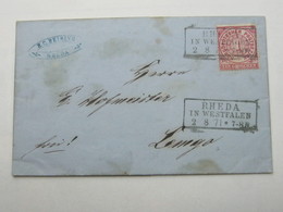 1871 , RHEDA In Westfalen     , Klarer Ortsstempel Auf Brief Mit Inhalt - Lettres & Documents