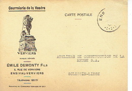 CP Publicitaire ENSIVAL 1941 - COURROIERIE DE LA VESDRE - Emile DEMONTY Fils - Enghien - Edingen