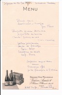 Ancien Menu Repas Du Souvenir Vendéen 22 Mai 1936 Vin Mousseux Veuve Amiot - Menu