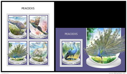 SIERRA LEONE 2018 MNH** Peacocks Pfauen Paons M/S+S/S - OFFICIAL ISSUE - DH1843 - Peacocks