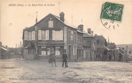 60-MERU- LE ROND POINT DE LA GARE - Meru