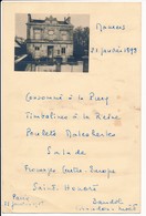 Ancien Menu Photo Maison à Mamers 21 Janvier 1898 + Paris 21 Janvier 1958 ? - Menú