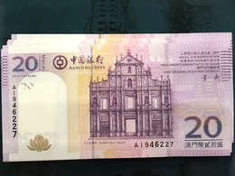 BOC / BANK OF CHINA 2008, 20 PATACAS UNC - Macau