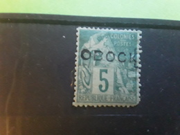 OBOCK 1892 , Type Alphee Dubois ,  Yvert No 13 , 5 C Vert VARIETE Surcharge  , Neuf * Btb - Ungebraucht