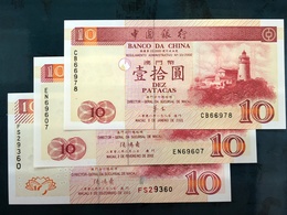 BOC / BANK OF CHINA 2001/02/03 - 3X10 PATACAS UNC - Macau