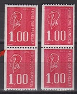 Variété Du  N° 1895 Roulette 1,00 Béquet Rouge Neuf Sans Charnière, Gomme Tropicale Dentelé 12 Et 13 Trous - Unused Stamps