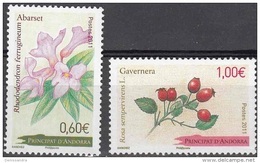 Andorre Français 2011 Yvert 713 - 714 Neuf ** Cote (2017) 5.30 Euro Fleurs - Unused Stamps