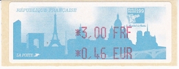 TIMBRE DE DISTRIBUTEUR 1999 PHILEXFRANCE EXPOSITION INTERNATIONALE MONDIAL DU TIMBRE N° 248  3.00F/0.46 EUROS + VIGNETTE - 1999-2009 Illustrated Franking Labels