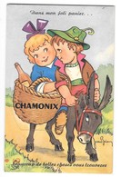CHAMONIX (74) Carte à Système Dépliant Enfants Sur Un Ane - Chamonix-Mont-Blanc