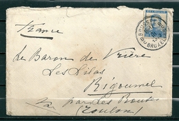 Nr 120 Op Brief Gestempeld Van Brussel/Bruxelles 6 C Naar Rigounel Par Les Routes (Toulon) - 04 Mar 1913 - 1912 Pellens