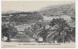 (RECTO / VERSO) MONTE CARLO EN 1902 - N° 528 - LES JARDINS ET LE RIVIERA PALACE - BEAU CACHET - CPA - Hoteles