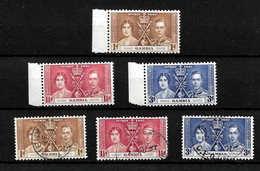 Gambia KGVI 1937 Coronation, Complete Set MNH Marginals & Used (7185) - Gambia (...-1964)