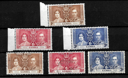 Gambia KGVI 1937 Coronation, Complete Set MNH Marginals & Used (7186) - Gambie (...-1964)