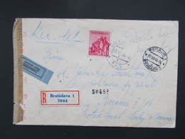 R-BRIEF Bratislava - Beroun "doslo Bez Znamky" 1944 ///  D*34985 - Cartas & Documentos