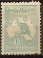 AUSTRALIA 1915 1/- Blue-green Roo SG 40b HM* #AQC63 - Nuovi