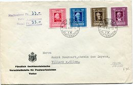 LIECHTENSTEIN LETTRE AFFRANCHIE AVEC LES N°182/85 PORTRAITS DE PRINCES DEPART VADUZ 5 X 42 POUR LA SUISSE - Briefe U. Dokumente