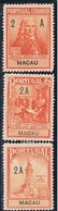 Macau, 1925, # 3/5, Imposto Postal, MH - Unused Stamps