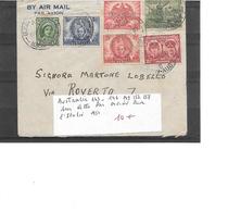 AUSTRALIE N° 143.146.149.152.158 SUR LETTRE PAR AVION POUR L'ITALIE 1950 - Poststempel