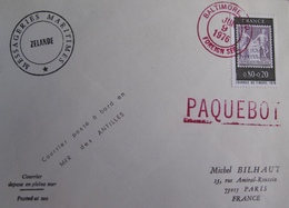 A206 - ✉️ - POSTE MARITIME - PAQUEBOT " ZELANDE " - CàD ROUGE : BALTIMORE 9 JUIN 1976 - COURRIER POSTE EN MER - Correo Marítimo