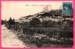 Delcampe - Crest - Vue Est Et Le Chemin Du Bosquet - Bicyclette - Photo TERRASSE - GUIONIE & Cie - 1926 - Crest