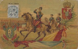 Histoire - Visite Officielle Roi D'Espagne Mai 1905 - Militaria  - Blason Drapeau - Recepties