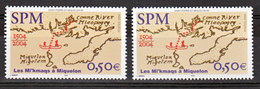 Saint Pierre Et Miquelon 818 Arrivée Des Indiens Variété Bleu Roi Et Très Pale Neuf ** MNH Sin Charmela - Sin Dentar, Pruebas De Impresión Y Variedades