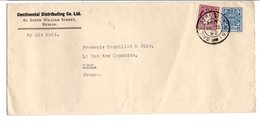 IRLANDE OBLITERATION MANUELLE SUR LETTRE POUR LA FRANCE 1952 - Cartas & Documentos