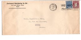 IRLANDE OBLITERATION MECANIQUE SUR LETTRE POUR LA FRANCE 1953 - Briefe U. Dokumente