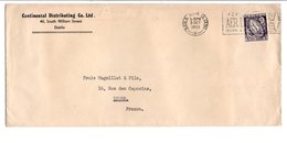 IRLANDE OBLITERATION MECANIQUE SUR LETTRE POUR LA FRANCE 1953 - Covers & Documents