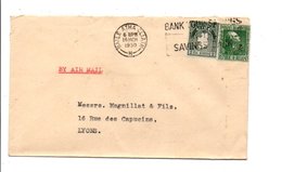 IRLANDE AFFRANCHISSEMENT COMPOSE SUR LETTREAVION POUR LA FRANCE 1950 - Storia Postale