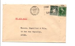 IRLANDE AFFRANCHISSEMENT COMPOSE SUR LETTREAVION POUR LA FRANCE 1950 - Covers & Documents