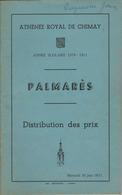 CHIMAY : Athénée Royal - Palmarès Scolaire - Distribution Des Prix Année Scolaire 1970 - 1971 - Diplomi E Pagelle