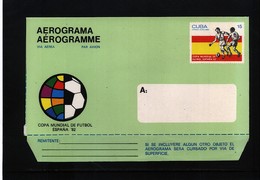 Cuba 1982 World Football Cup Spain Aerogramme - Cartas & Documentos