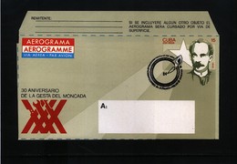 Cuba 1983 Interesting Aerogramme With Postmark - Storia Postale