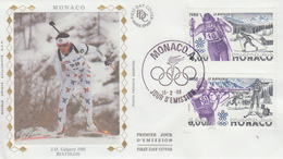 Enveloppe  FDC  1er  Jour   MONACO   Jeux  Olympiques  CALGARY   1988 - Hiver 1988: Calgary