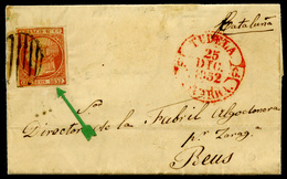 Ed. 12 ITb Carta Cda Con Sello Variedad “la Bola De “5” De 1852 Rota” - Used Stamps