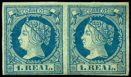 Ed. *** 55 Pareja Horizontal. Color Fresco. Bonita. Certif. SORO. Cat. +825€ - Used Stamps