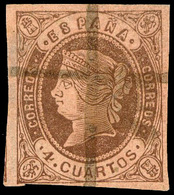 Ed. 0 58F Falso Postal Tipo 41F (Cat. Graus-Soro) Mat. “Pluma” Precioso. Marquillado. - Usati