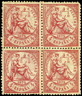 Ed. * 151T Bl.4 Usado Telegráficamente (taladro Sin Desprenderse). Rara Pieza. Ex Alemany. - Used Stamps