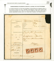 Ed. 161 - 1875. 3ª Guerra Carlista. Telegrama Enviado Desde Andoain Hasta Tolosa - Carlistas