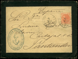 Ed. 210 - 1884. Carta Cda De Las Palmas A Santander. Marca Ovalada “Compañía Transatlántica.." - Ungebraucht