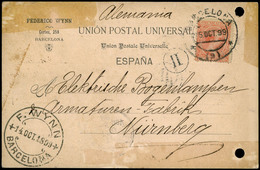 Ed. T.P. 217 “Barcelona 15/10/99” A Alemania. Tarjeta Publicitaria De “Federico Wynn” - Unused Stamps